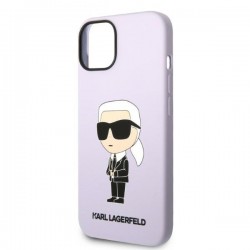 Karl Lagerfeld KLHCP14SSNIKBCU iPhone 14 / 15 / 13 6,1" hardcase purpurowy/purple Silicone Ikonik|mobilo.lv