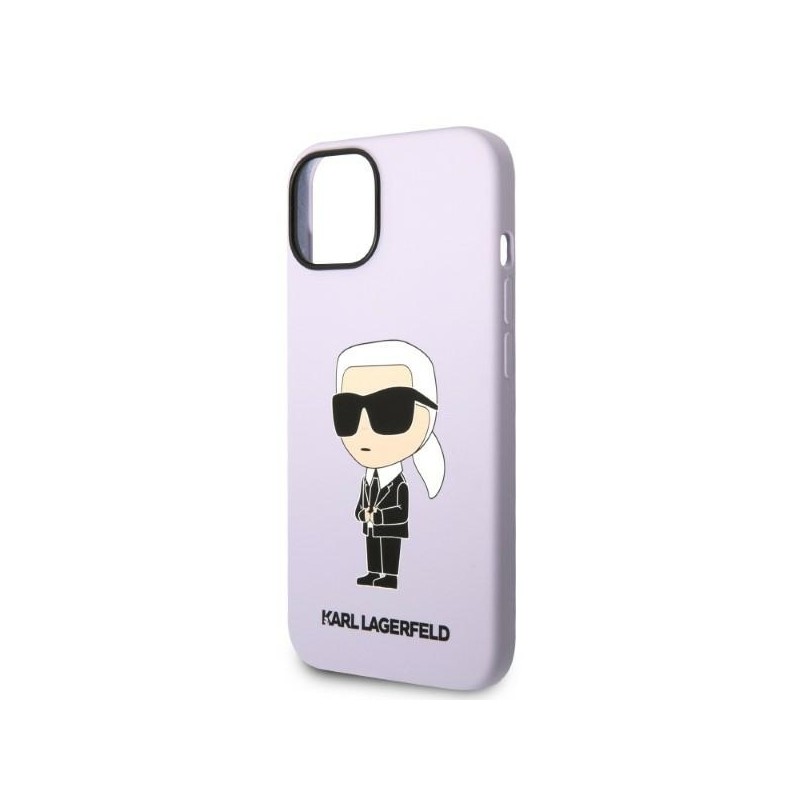 Karl Lagerfeld KLHCP14SSNIKBCU iPhone 14 / 15 / 13 6,1" hardcase purpurowy/purple Silicone Ikonik|mobilo.lv