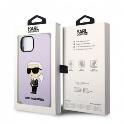 Karl Lagerfeld KLHCP14SSNIKBCU iPhone 14 / 15 / 13 6,1" hardcase purpurowy/purple Silicone Ikonik|mobilo.lv