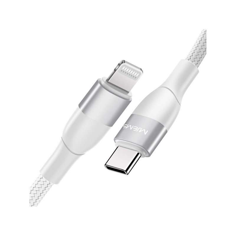 Universal MFI LIGHTNING SJJ30 TYPE-C 1.2M Balts | mobilo.lv