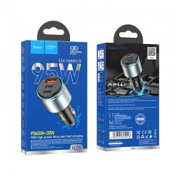 Universal car charger USB QC + 2x Type C PD 95W Galloper NZ9 Melns|mobilo.lv