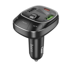 Universal car transmitter FM with car charger USB QC 3.0 + Type C PD 45W Pole E76 Melns | mobilo.lv