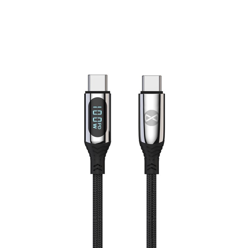 Universal USB-C to USB-C 1m 100w Melns