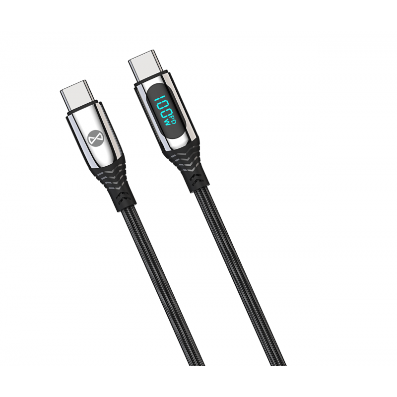 Universal USB-C to USB-C 1m 100w Melns