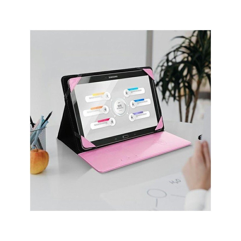 Universal universal case for tablets 11" pink Roza