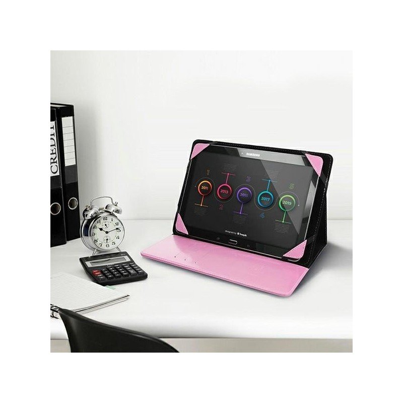 Universal universal case for tablets 11" pink Roza