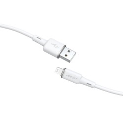 Apple cable USB A tp Lightning 8-pin MFi 2,4A C2-02 silicone 1,2m Balts|mobilo.lv