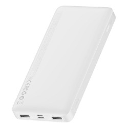 Universal Power Bank 10 000mAh LCD Quick Charge PD 15W Balts