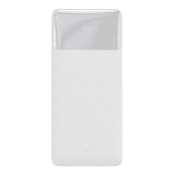 Universal Power Bank 10 000mAh LCD Quick Charge PD 15W Balts | mobilo.lv