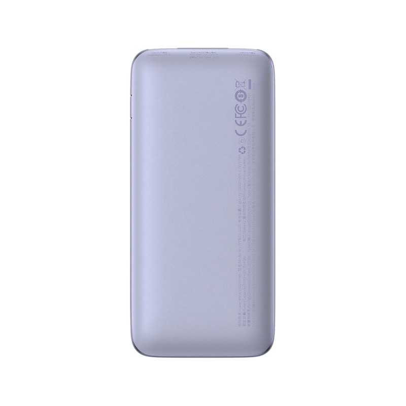 Universal Power Bank BASEUS Bipow - 10 000mAh LCD Quick Charge PD 20W Violeta|mobilo.lv