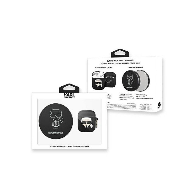 Karl Lagerfeld KLBPPBOA2K AirPods case + Power Bank Ikonik