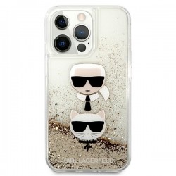 Karl Lagerfeld KLHCP13XKICGLD iPhone 13 Pro Max 6,7" złoty/gold hardcase Liquid Glitter Karl&Choupette Head|mobilo.lv