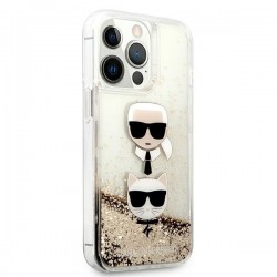 Karl Lagerfeld KLHCP13XKICGLD iPhone 13 Pro Max 6,7" złoty/gold hardcase Liquid Glitter Karl&Choupette Head|mobilo.lv