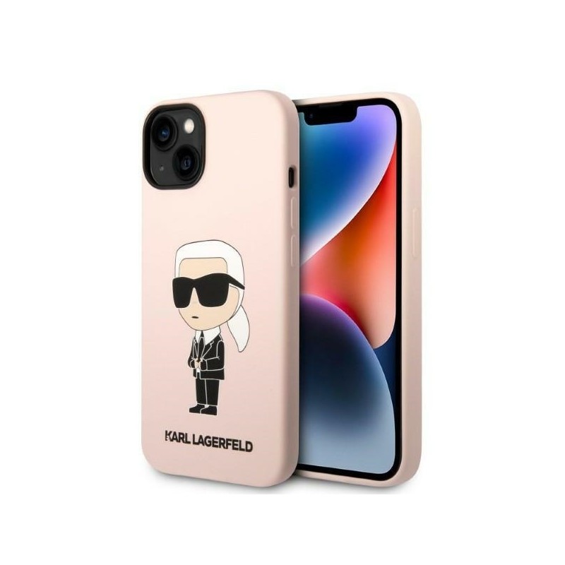 Karl Lagerfeld KLHCP14MSNIKBCP iPhone 14 Plus / 15 Plus 6,7" hardcase różowy/pink Silicone Ikonik|mobilo.lv