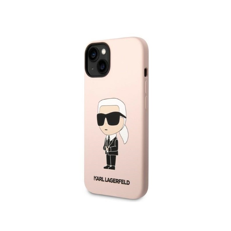 Karl Lagerfeld KLHCP14MSNIKBCP iPhone 14 Plus / 15 Plus 6,7" hardcase różowy/pink Silicone Ikonik|mobilo.lv