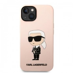 Karl Lagerfeld KLHCP14MSNIKBCP iPhone 14 Plus / 15 Plus 6,7" hardcase różowy/pink Silicone Ikonik|mobilo.lv