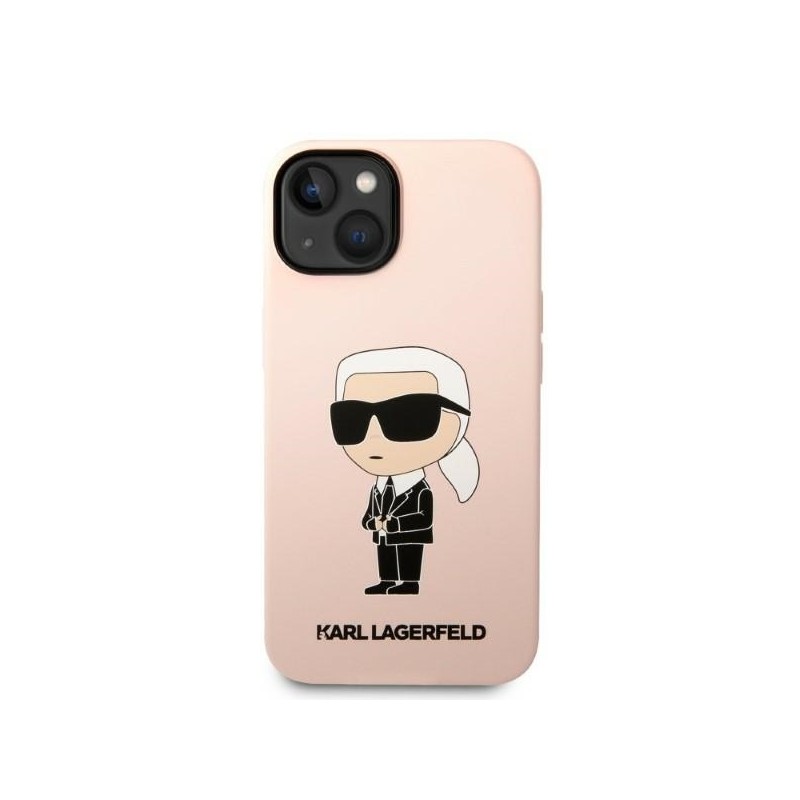 Karl Lagerfeld KLHCP14MSNIKBCP iPhone 14 Plus / 15 Plus 6,7" hardcase różowy/pink Silicone Ikonik|mobilo.lv