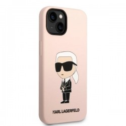 Karl Lagerfeld KLHCP14MSNIKBCP iPhone 14 Plus / 15 Plus 6,7" hardcase różowy/pink Silicone Ikonik|mobilo.lv