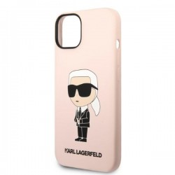 Karl Lagerfeld KLHCP14MSNIKBCP iPhone 14 Plus / 15 Plus 6,7" hardcase różowy/pink Silicone Ikonik|mobilo.lv