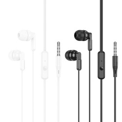 Universal earphones for 3,5mm with microphone M121 Bright Melns | mobilo.lv