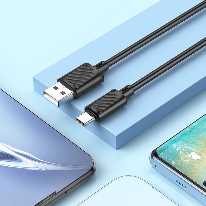 Universal cable USB to Type C 3A Gratified X88 Melns | mobilo.lv