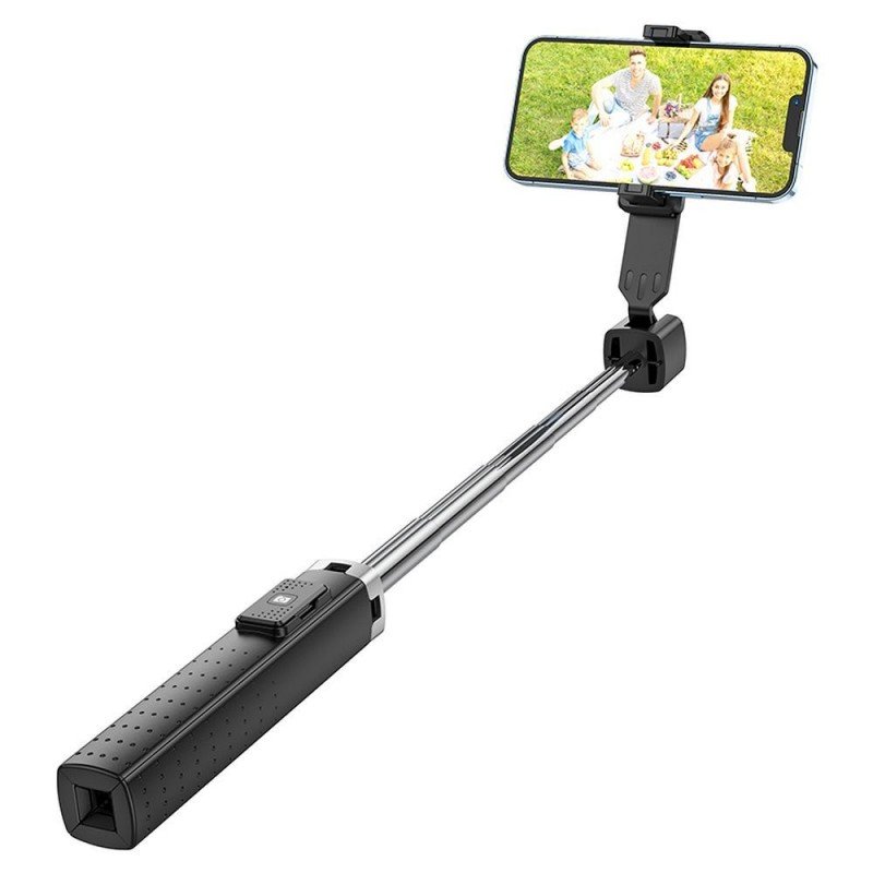 Universal selfie stick fourpod with bluetooth remote control Wave K18 Melns