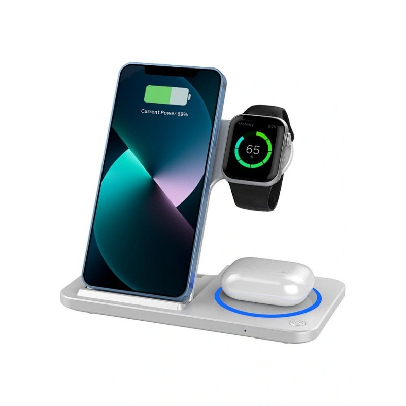 Universal Foldable Wireless Charger Wi-W009 15W Balts | mobilo.lv