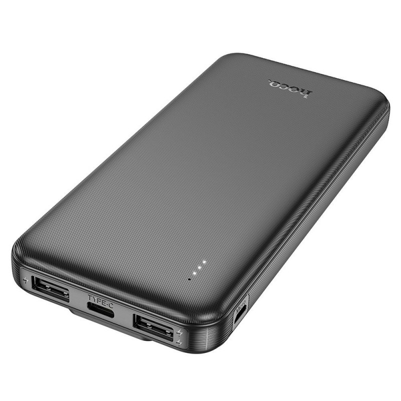 Universal Power Bank HOCO - 10 000mAh with cables Type C + Lightning 8-pin J118 Melns | mobilo.lv