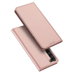Dux Ducis Skin Pro Case for Samsung Galaxy S23 Flip Card Wallet Stand Pink | mobilo.lv