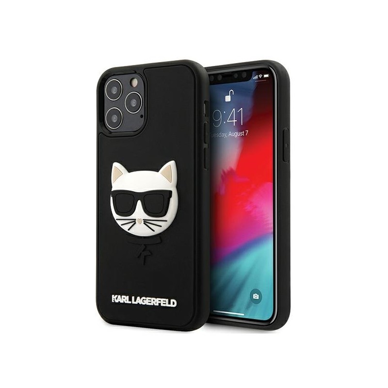 Karl Lagerfeld KLHCP12MCH3DBK iPhone 12 /12 Pro 6,1" czarny/black hardcase 3D Rubber Choupette|mobilo.lv