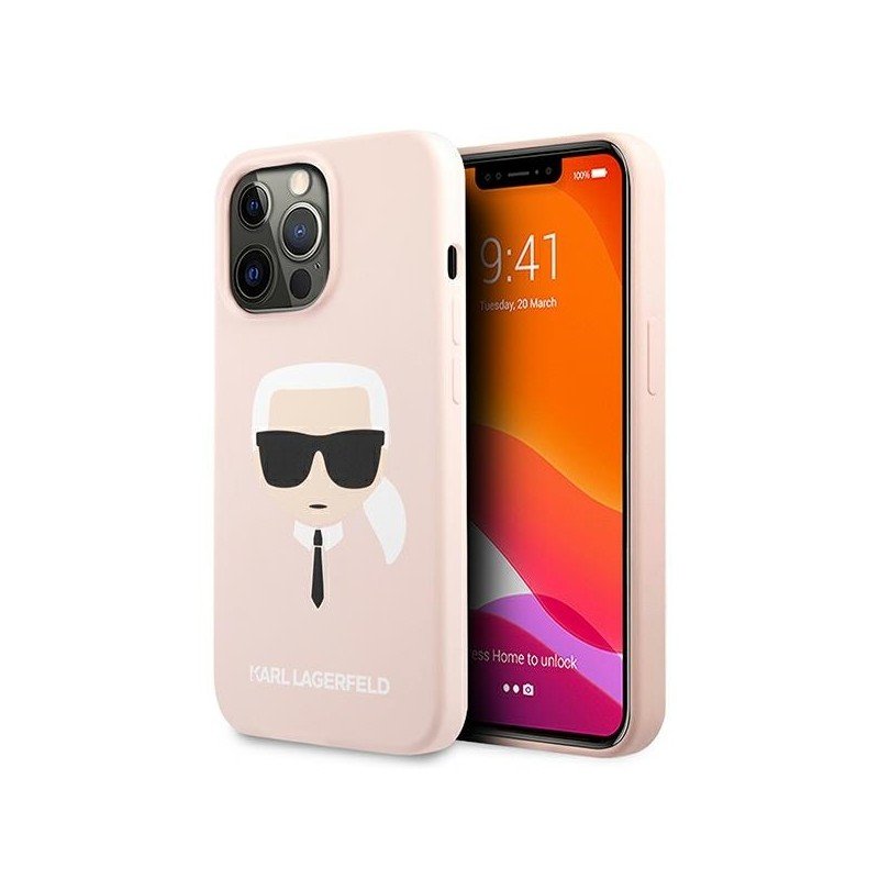 Karl Lagerfeld KLHCP13LSLKHLP iPhone 13 Pro / 13 6,1" jasnoróżowy/light pink hardcase Silicone Karl`s Head|mobilo.lv