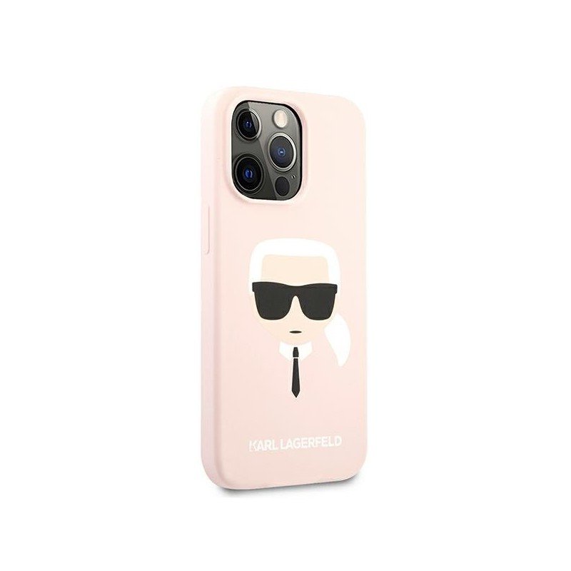 Karl Lagerfeld KLHCP13LSLKHLP iPhone 13 Pro / 13 6,1" jasnoróżowy/light pink hardcase Silicone Karl`s Head|mobilo.lv