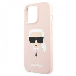 Karl Lagerfeld KLHCP13LSLKHLP iPhone 13 Pro / 13 6,1" jasnoróżowy/light pink hardcase Silicone Karl`s Head|mobilo.lv