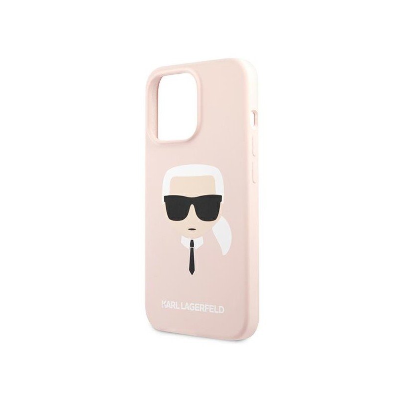 Karl Lagerfeld KLHCP13LSLKHLP iPhone 13 Pro / 13 6,1" jasnoróżowy/light pink hardcase Silicone Karl`s Head|mobilo.lv