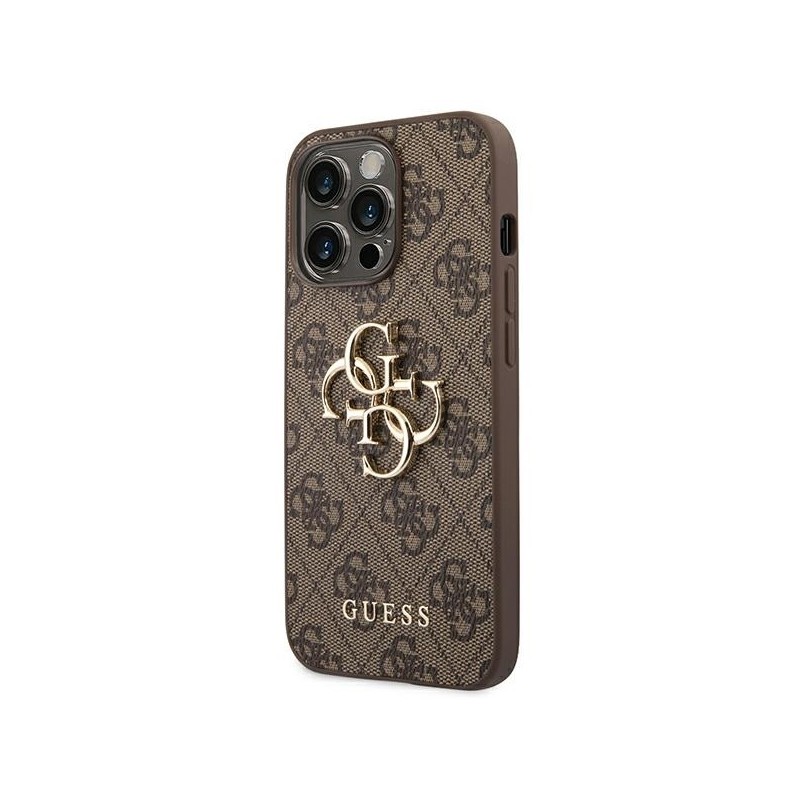 Guess GUHCP14L4GMGBR iPhone 14 Pro 6,1" brązowy/brown hardcase 4G Big Metal Logo|mobilo.lv