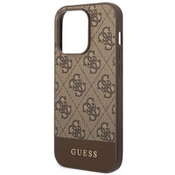 Guess GUHCP14LG4GLBR iPhone 14 Pro 6,1" brązowy/brown hard case 4G Stripe Collection | mobilo.lv