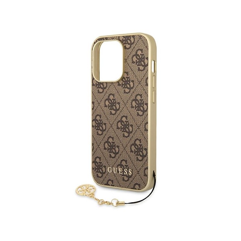 Guess GUHCP14LGF4GBR iPhone 14 Pro 6,1" brązowy/brown hardcase 4G Charms Collection|mobilo.lv