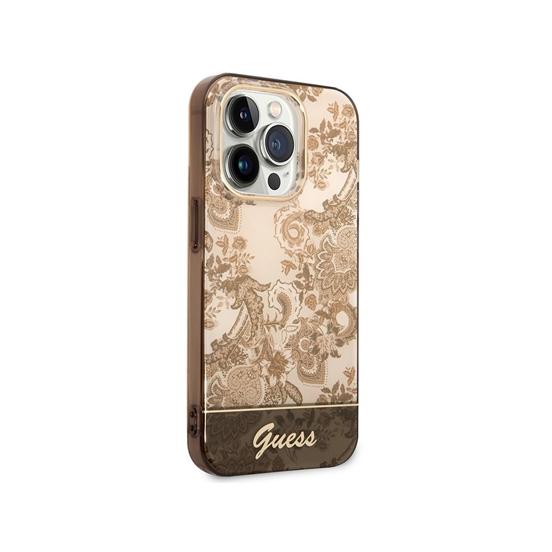 Guess GUHCP14LHGPLHC iPhone 14 Pro 6,1" ochre hardcase Porcelain Collection|mobilo.lv