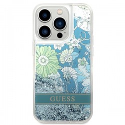 Guess GUHCP14LLFLSN iPhone 14 Pro 6.1" green/green hardcase Flower Liquid Glitter | mobilo.lv