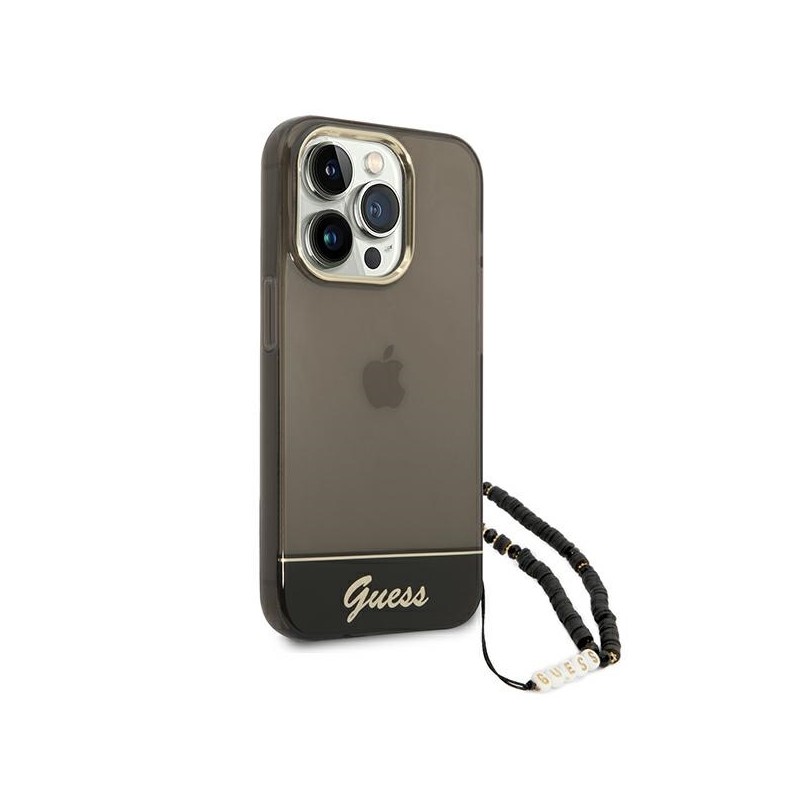 Guess GUHCP14XHGCOHK iPhone 14 Pro Max 6,7 "black / black hardcase Translucent Pearl Strap | mobilo.lv