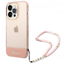 Guess GUHCP14XHGCOHP iPhone 14 Pro Max 6.7" pink/pink hardcase Translucent Pearl Strap | mobilo.lv