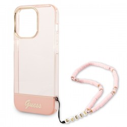Guess GUHCP14XHGCOHP iPhone 14 Pro Max 6.7" pink/pink hardcase Translucent Pearl Strap | mobilo.lv