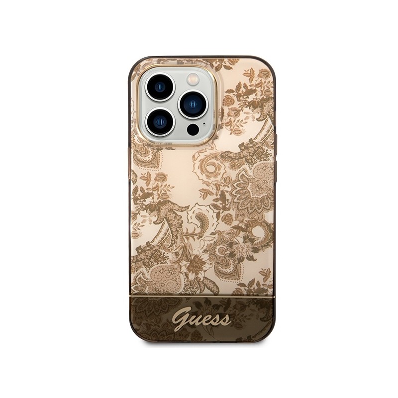 Guess GUHCP14XHGPLHC iPhone 14 Pro Max 6.7" ocher hardcase Porcelain Collection | mobilo.lv