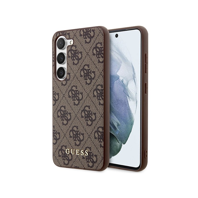 Guess GUHCS24MG4GFBR S24+ S926 brązowy/brown hard case 4G Metal Gold Logo|mobilo.lv