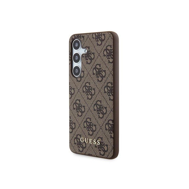 Guess GUHCS24SG4GFBR S24 S921 brązowy/brown hardcase 4G Metal Gold Logo