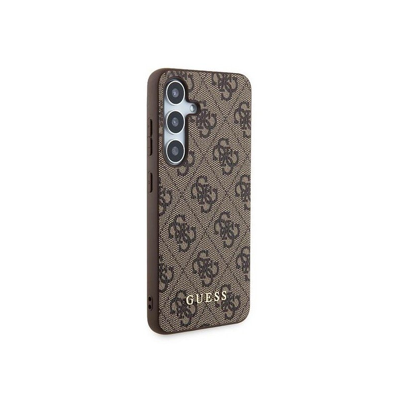 Guess GUHCS24SG4GFBR S24 S921 brązowy/brown hardcase 4G Metal Gold Logo