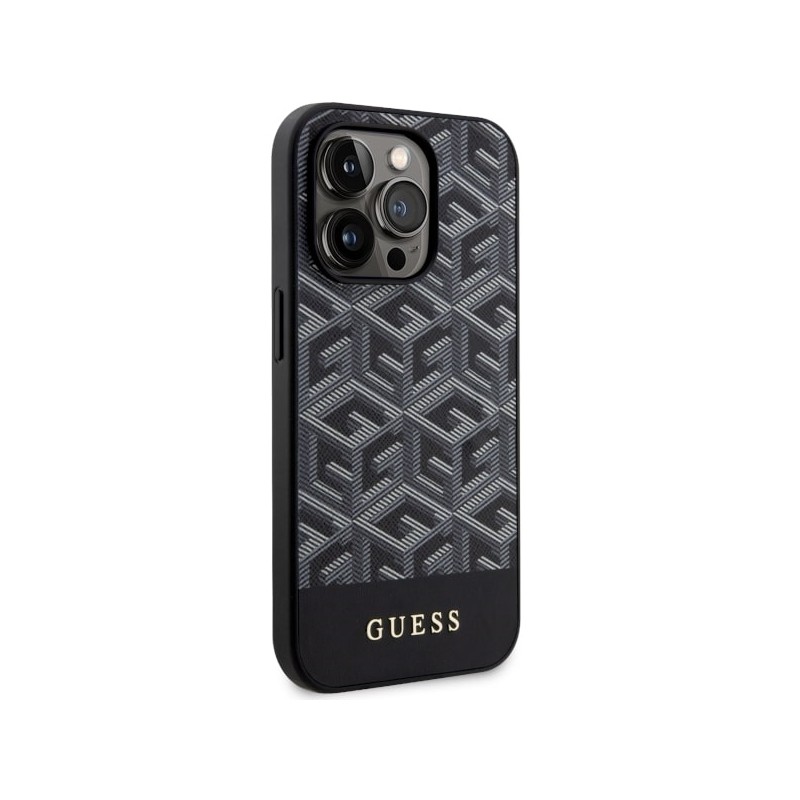 Guess GUHMP14LHGCFSEK iPhone 14 Pro 6.1" black/black hardcase GCube Stripes MagSafe | mobilo.lv
