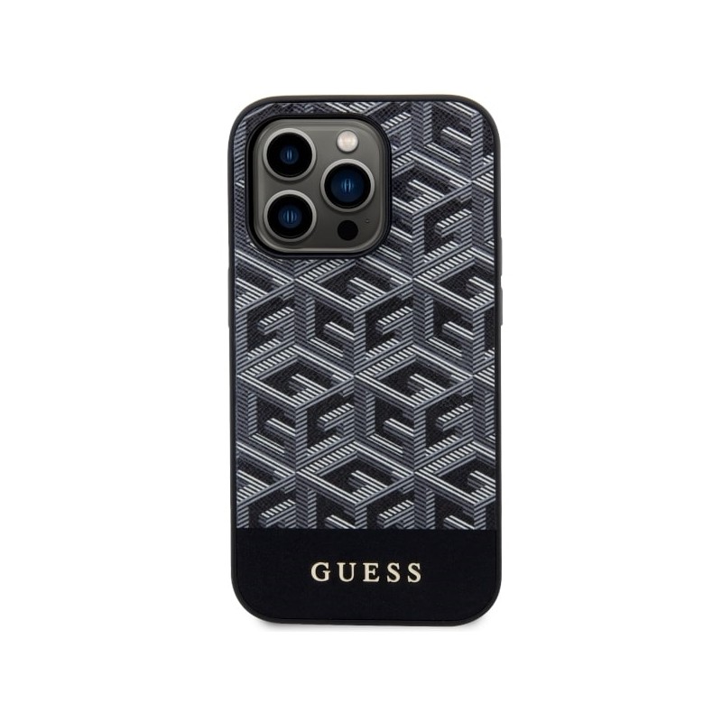 Guess GUHMP14XHGCFSEK iPhone 14 Pro Max 6.7" black/black hardcase GCube Stripes MagSafe | mobilo.lv
