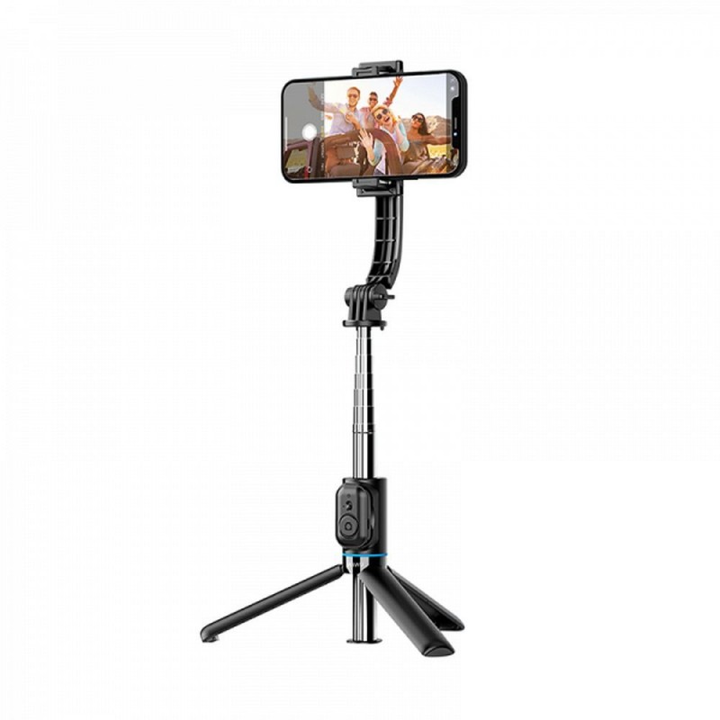 Universal Selfie Stick Wi-SE001 with Tripod Function and Detachable Holder Melns | mobilo.lv