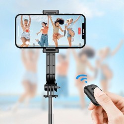 Universal Selfie Stick Wi-SE001 with Tripod Function and Detachable Holder Melns | mobilo.lv